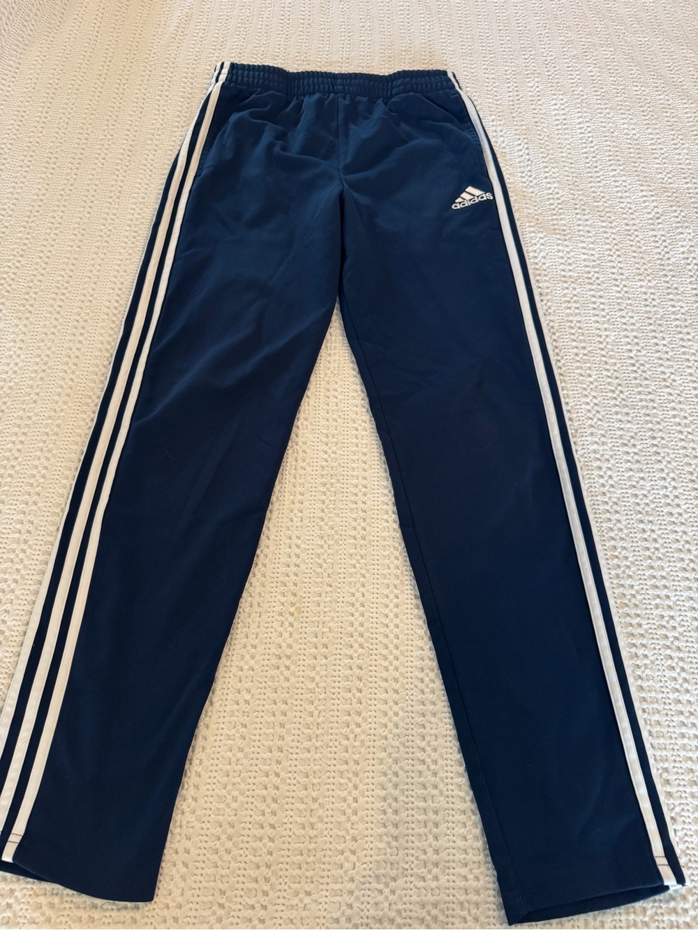 Adidas Boys Navy 3-Stripe Track Pants Youth XL 18–20